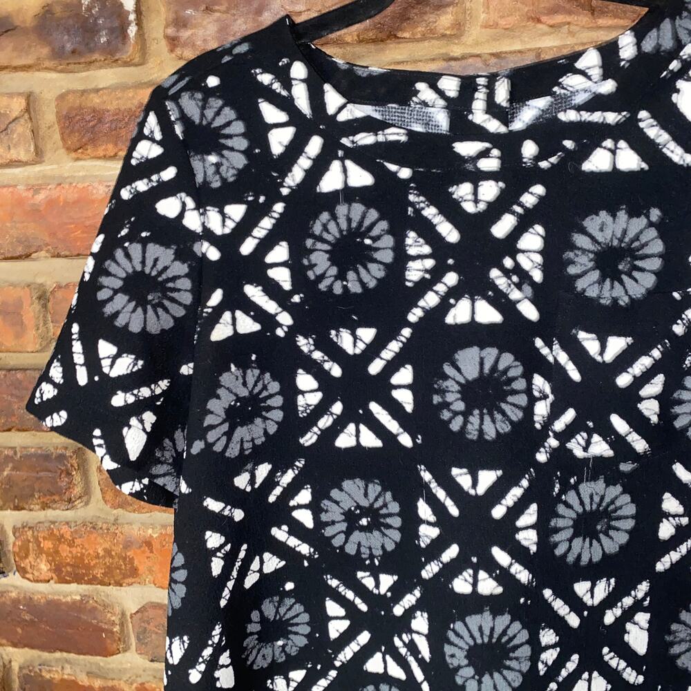 Madewell Black and White Patterned Blouse - Picture 3 of 8
